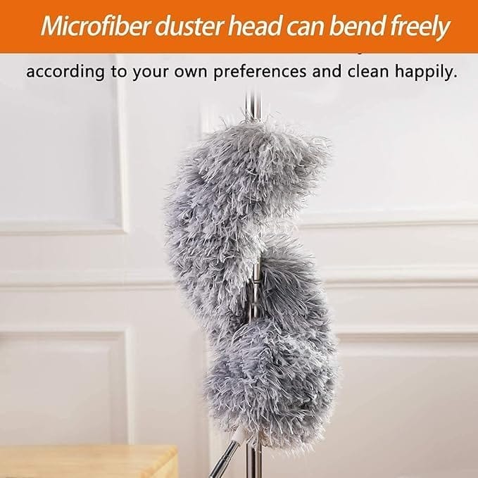 KIT & CO Long Extendable Dusters for Cleaning High Ceiling Fan, Microfiber Feather Duster with 30'' to 100'' Telescoping Extension Pole, Duster Furniture, Cars Flexible Mop