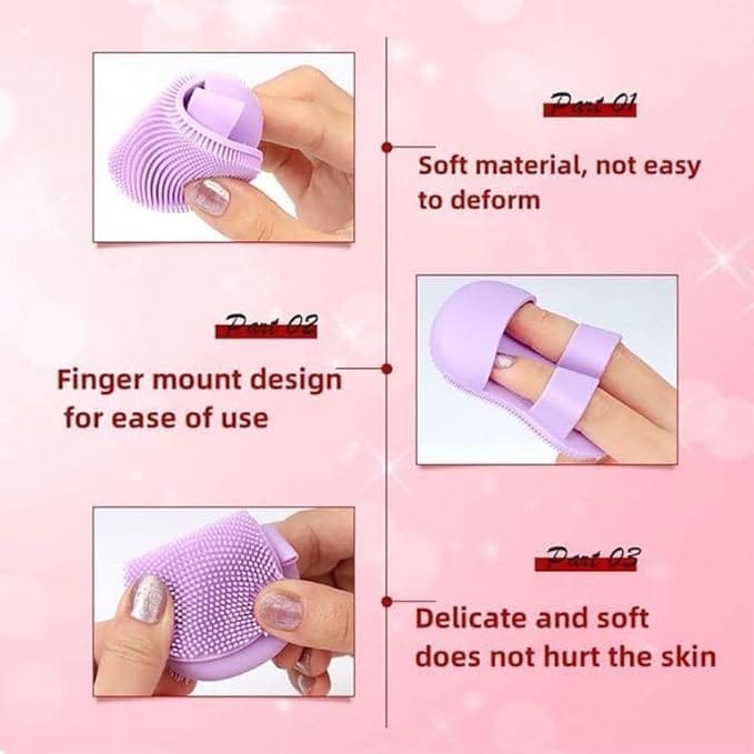 KIT & CO Facial Pore Cleansing Pads | Silicone Face Cleansing Brush Face Scrubbers Soft Exfoliators Cleaning Tool Massage Washing Pore Cleanser Pimples Blackhead Remover Deep Cleans Skin Care pack of-2
