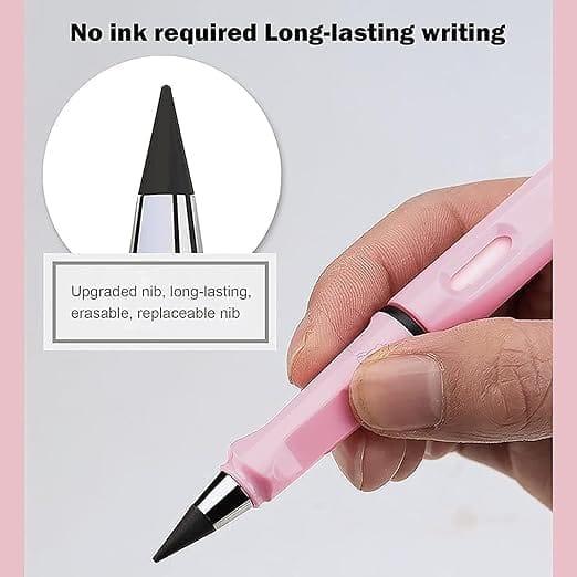KIT & CO Pen Shape Pencil Everlasting Pencil Inkless Pencils Eternal Portable Reusable Erasable Infinite Replaceable Graphite Nib Birthday Party Return Gift for Kids pack of-4