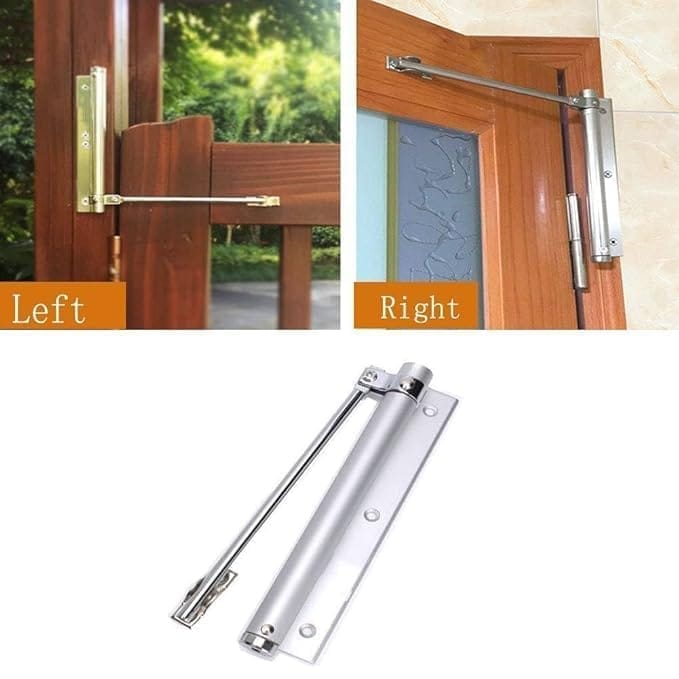 KIT & CO Door Closer, Zinc Alloy Automatic Safety Spring Door Closer, Adjustable Closing Door Hinge, Quiet Door Closer for Wooden Door, Metal Door, Security Door