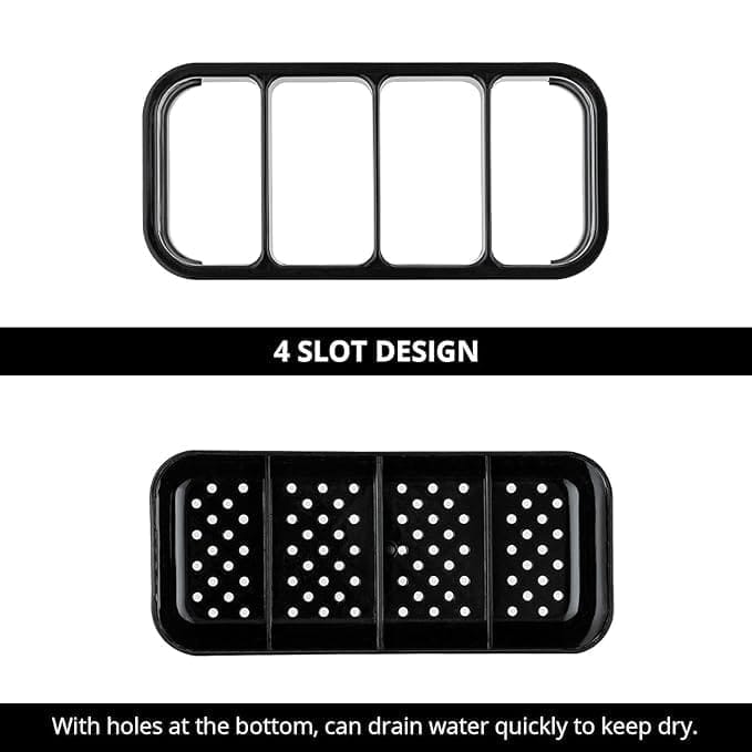 KIT & CO Cutlery Holder for Kitchen essentials Stainless Steel Sink Organiser Cutlery Storage Stand for Dining Table Spoon Chopsticks Storage Holder for Forks Knife Spatula kitchen accessories items