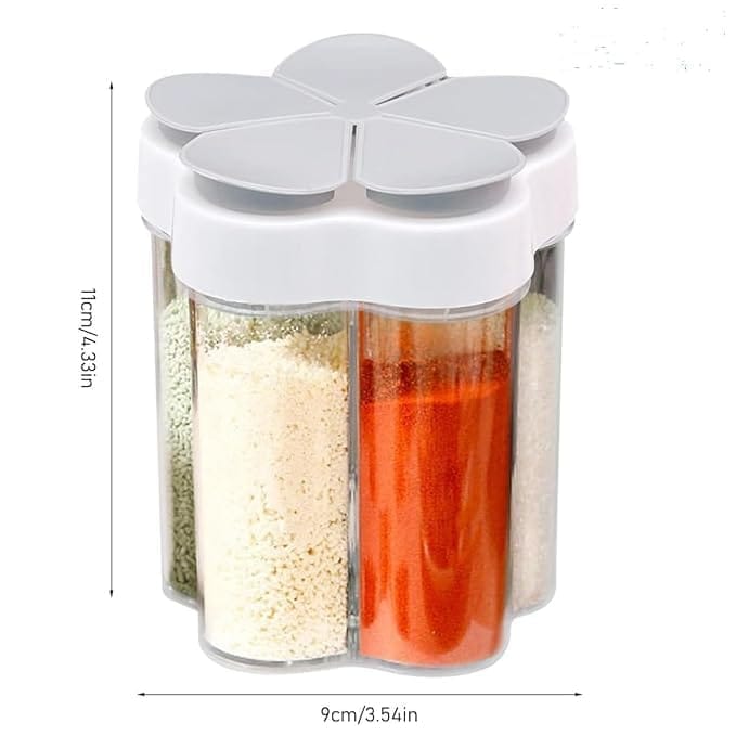 KIT & CO 5 in 1 Seasoning Storage Containers, Shaker Jars, Clear Plastic Container Jars with Labels, Cap, Pour Shaker Lid, Camping, Hiking, Travel and Kitchen