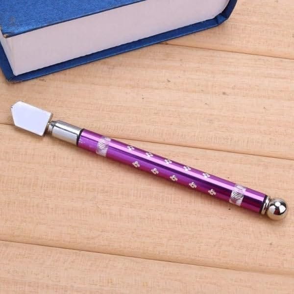 KIT & CO Pencil Style Glass Cutter - Precision Cutting Tool for Glass Mirrors Tiles and Stained Glass - Durable Tungsten Carbide Tip with Ergonomic Grip - Perfect for DIY and Craft Projects