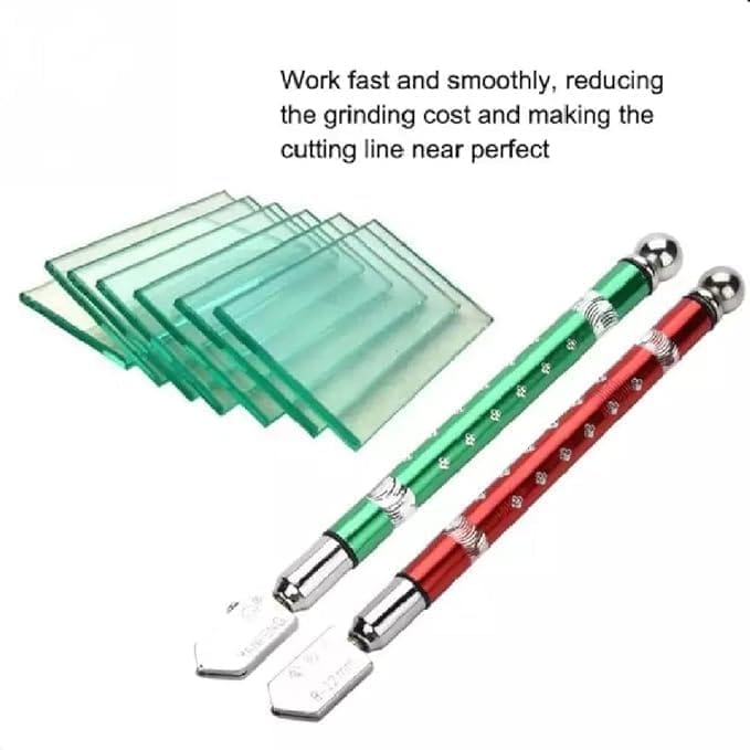 KIT & CO Pencil Style Glass Cutter - Precision Cutting Tool for Glass Mirrors Tiles and Stained Glass - Durable Tungsten Carbide Tip with Ergonomic Grip - Perfect for DIY and Craft Projects