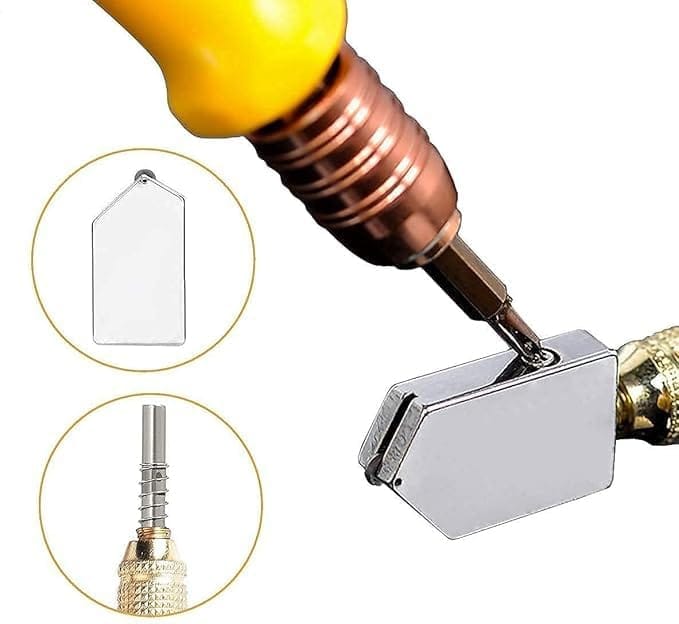 KIT & CO Pencil Style Glass Cutter - Precision Cutting Tool for Glass Mirrors Tiles and Stained Glass - Durable Tungsten Carbide Tip with Ergonomic Grip - Perfect for DIY and Craft Projects