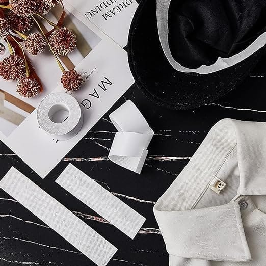 KIT & CO Self-adhesive Shirt Collar Protector - Disposable Collar Protector Invisible Sweat Pads For Hat Shirt Neck Liner Armpit Tape Collar Protectors for Shirts Against Sweat Stains 8 Meter 2.5 CM