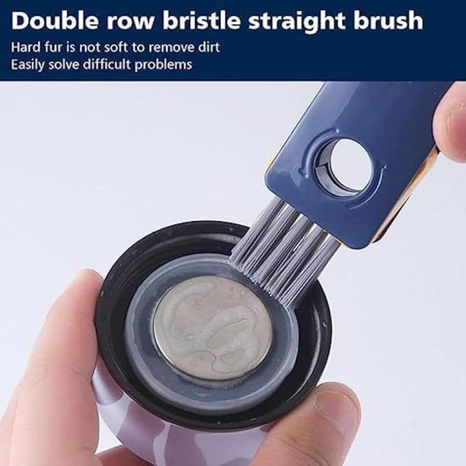 KIT & CO Cleaning Brush Bottle 4-in-1 Water Bottle Washer Brush, Groove Cleaning Bottle Scrubber for Tumblers with Handle Scrubbing Reusable Cleaning Brush, Retractable 4 in 1 Bottle Gap Cleaner Brush
