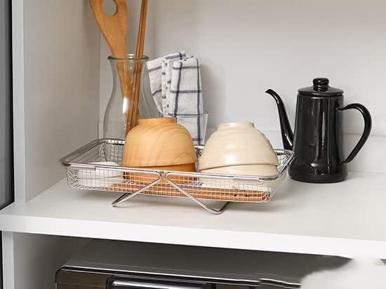 KIT & CO Over The Sink Stainless Steel Oval Colander with Fine Mesh 6 Quart Strainer Basket & Expandable Handles - Strain, Drain, Rinse Fruits, Vegetables