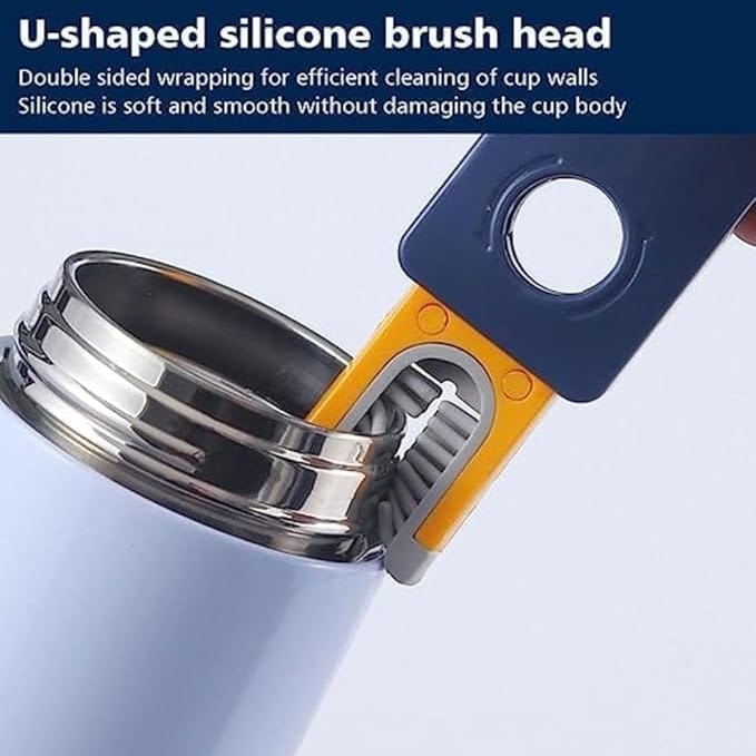 KIT & CO Cleaning Brush Bottle 4-in-1 Water Bottle Washer Brush, Groove Cleaning Bottle Scrubber for Tumblers with Handle Scrubbing Reusable Cleaning Brush, Retractable 4 in 1 Bottle Gap Cleaner Brush