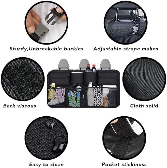 KIT & CO Backseat Car Trunk Organizer Super Capacity Car Hanging Trunk Organizer with 8 Large Storage Bag Super Capacity Storage Bag SUV Truck MPV Waterproof, Collapsible Cargo Storage Bag