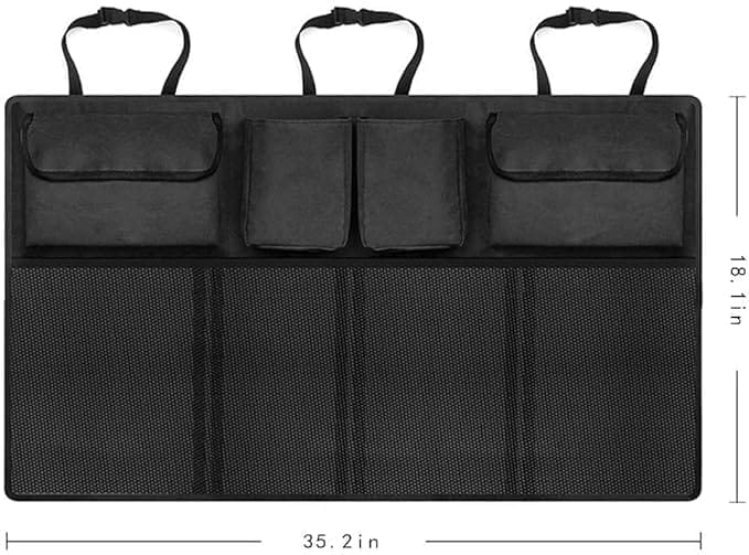 KIT & CO Backseat Car Trunk Organizer Super Capacity Car Hanging Trunk Organizer with 8 Large Storage Bag Super Capacity Storage Bag SUV Truck MPV Waterproof, Collapsible Cargo Storage Bag