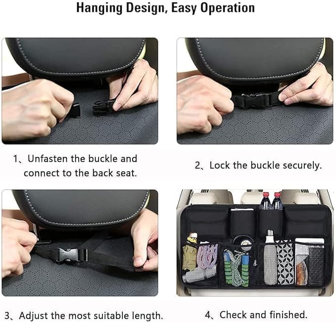 KIT & CO Backseat Car Trunk Organizer Super Capacity Car Hanging Trunk Organizer with 8 Large Storage Bag Super Capacity Storage Bag SUV Truck MPV Waterproof, Collapsible Cargo Storage Bag