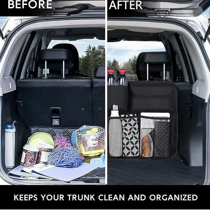 KIT & CO Backseat Car Trunk Organizer Super Capacity Car Hanging Trunk Organizer with 8 Large Storage Bag Super Capacity Storage Bag SUV Truck MPV Waterproof, Collapsible Cargo Storage Bag