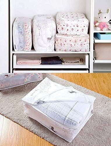 KIT & CO Blanket Storage Organizer, Moisture Proof Mildew Proof Dust Proof Quilt Storage Bags, for Storing Quilts Coats, Jackets Home Use Pillows, Blankets