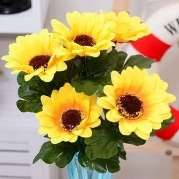 KIT & CO Artificial Sunflower Shape Realistic Sunflower for Indoor/Home/Bedroom/Living Room/Restaurant/Office Decoration | for Valentine's Day/Wedding/Waterproof Craft Supplies
