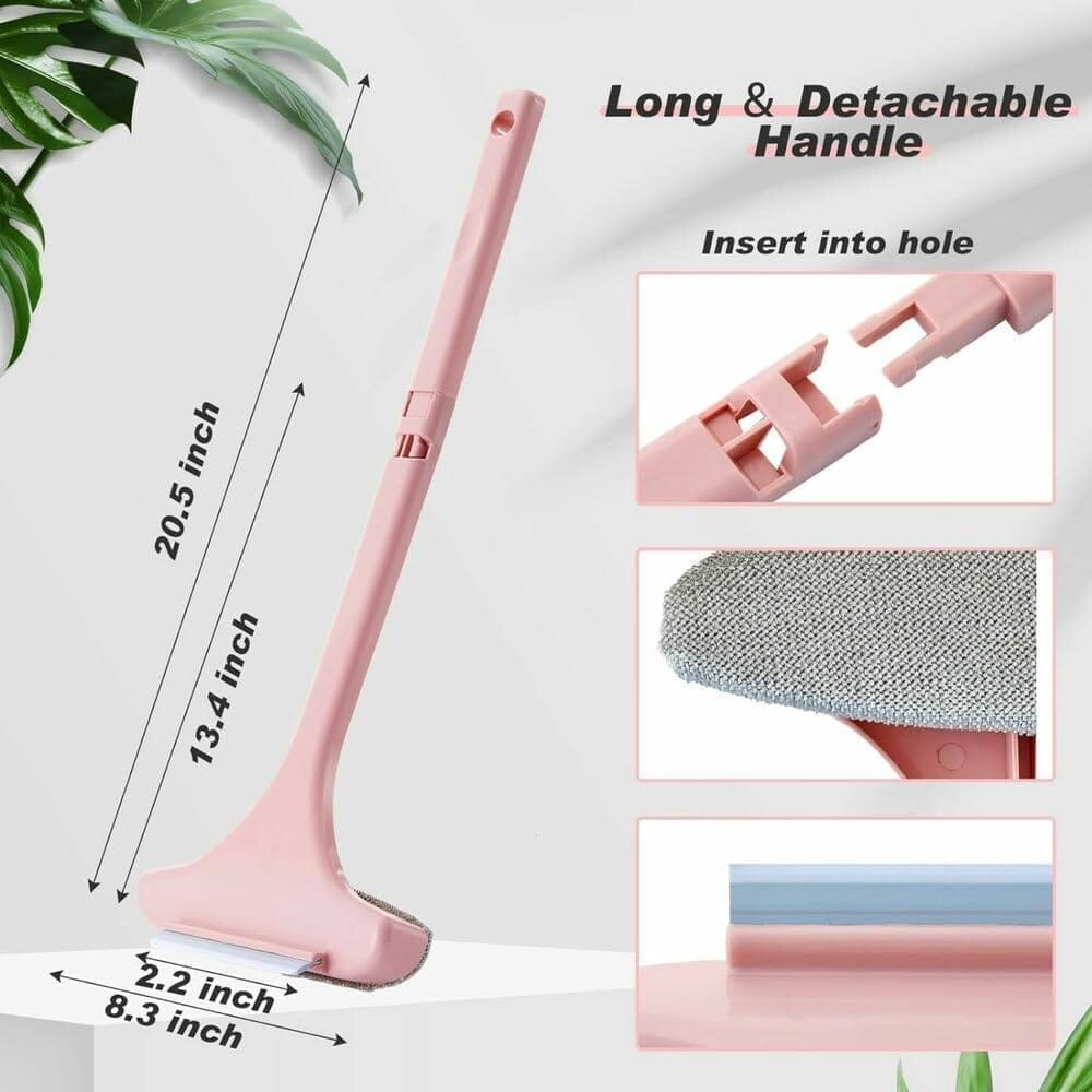 KIT & CO Screen Brush 2 in 1 Mesh Cleaning Brush&Wiper with Extended Handle Window Cleaning Brush Window Net Cleaner Double-Sided Window Cleaner Window Mesh Cleaner(Meesh 1),Multicolor