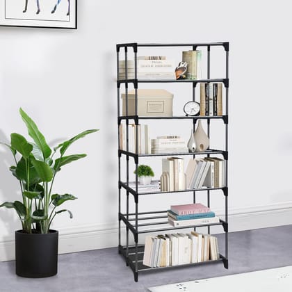7 Layer Premium Bookshelf for Home Library, Book Stand | Book Racks for Study Room | Book Stand Shelf 7 Layer Metal Rack, Cm