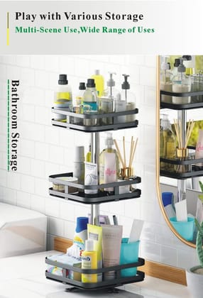 3 Tier 360° Tabletop Rotating Kitchen Rack, Kitchen Pantry Storage Organizer, Spice Rack Organizer, Kitchen Organizer Items and Storage, Spice Rack Set for Kitchen Storage pr (Square, 3)