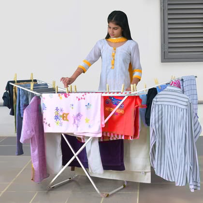 STEEL Stainless Steel Folding Cloth Dryer Stand Double Rack