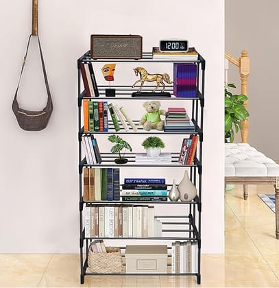 7 Layer Bookshelf for Home Library, Book Stand | Book Racks for Study Room | Book Stand Shelf 7 Layer Plastic Rack, 32 X 52 X 154 Cm