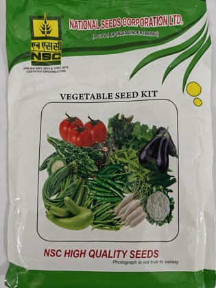 NSC Vegetable Seed Kit (CARROT P.R . CORIANDER ACR-1. TURNIP PTWG . RADISH J.W MUSTARD  HAAT HIKAAN . PALAK AG . BEETROOT DDR 