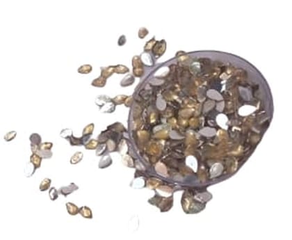 Mii Art pan Shape chandla Kundan Stones for Jewellery Making, Necklace & Bracelet Making, DIY Kit, Craft, Decoration, Aari/Maggam Embroidery Work Sticking Material(Color-Golden)(3mm) Pack of 50g.