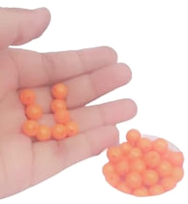 Mii Art Embroidery Material,Beads for Jewelry Making Material,zari Work Beads(Size-6 mm)(Material-Plastic)(Color-Orange) in 1 Pack 50 gm.