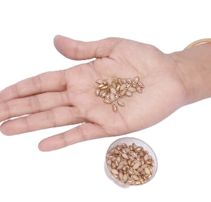 Mii Art Pink Half Oval Shape Beads Using for Embroidery & Craft,jewalery Material(Color-Light Pink)(Size-6 mm) Pack of 50g