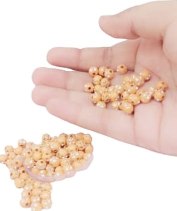 Mii Art Embroidery Material,Beads for Jewelry Making Material,zari Work Beads(Size-4 mm)(Material-Plastic)(Color-Orange) in 1 Pack 50 gm