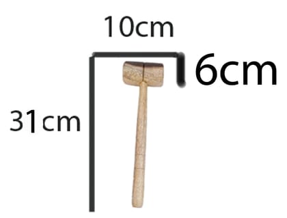 Mii Art Woodenhammer Bat Mallet for Bat Knocking & Strike Wood Chisels During Carpentry Work multi purpose use long handle(size-31 cm,large) pack of 2 pcs.