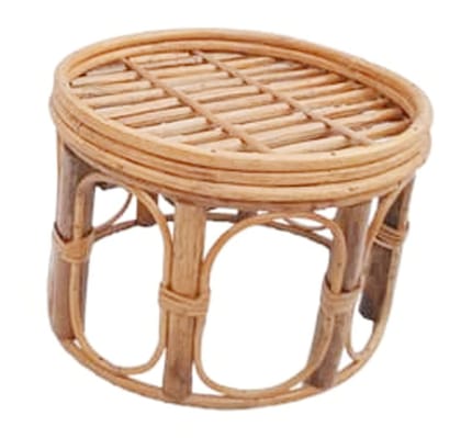 Mii Art Bamboo Cane Small Round Stooluse for Siting 24x31cm Stool