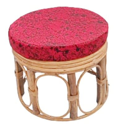 Mii Art Bamboo Cane Small Round Stool with Cushion use for Siting 28x33cm Stool