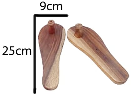 Mii Art wood slipper ,charan paduka,khadau for warship(size 25cm) pack of 1set.