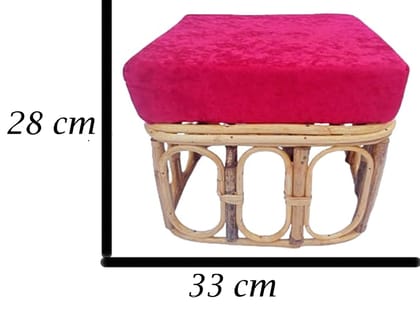 Mii Art Bamboo Small squeare Stool with Cushion pack of 1 set.