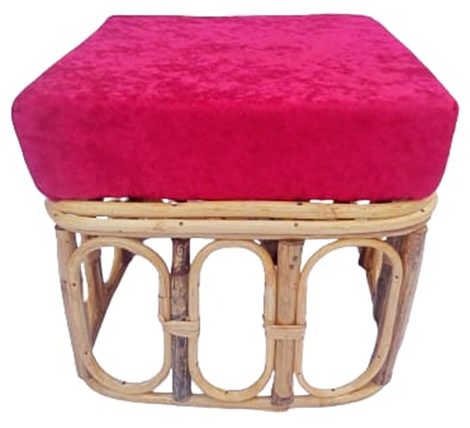 Mii Art Bamboo Small squeare Stool with Cushion pack of 1 set.
