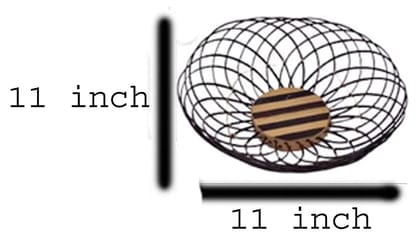 Mii Art Bamboo Round Flower Basket,Best for puja,Dining Table and Home Decoration,Fruit Basket(Color-Black)(size-11 inch,Small) Pack of 1 pcs