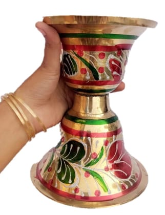Mii Art Antique Mughal Design Brass Thukdan/Peekdan,ugaldaan/spit Bottle(Size20 cm Large) Pack of 1 pcs.