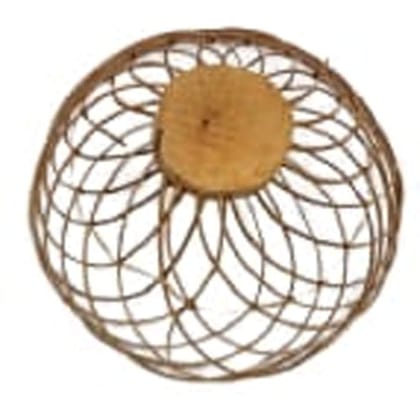 Mii Art Bamboo Round Flower Basket Best For puja Dining Table And Home Decoration Fruit Basket(Size-11 inch,Large) Pack of 1 pcs