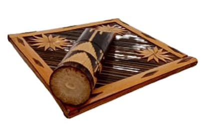 Mii Art Bamboo Wall Mounted Hanging Flower vase for Interior Decoration,Flower Pot,Decorative showpiece for Office Home Decoration,Business Gifts (Material-Bamboo)(size-12 inch,Small, Brown)