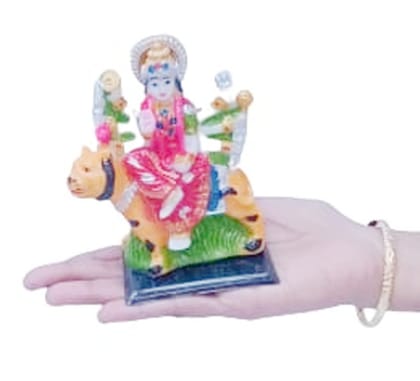 Mii Art lakshmi devi idol statue for home pooja showpiece for temple pooja room diwali decoration gifts for famliy & friends(Color-multi)(Material-Glass)(size-11x9 cm) Pack of 1 pcs.