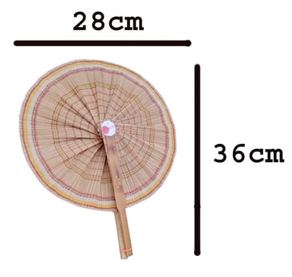 Mii Art Handmade and Foldable Fan/Pankhi for Indoor and Outdoor Travel summer(size-36 x 28 cm) pack of 1 pcs.