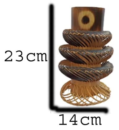 MiiArt Bamboo with Out Flower vase for Living Room Office (size-23 cm) Pack of 1 pcs. Bamboo Vase