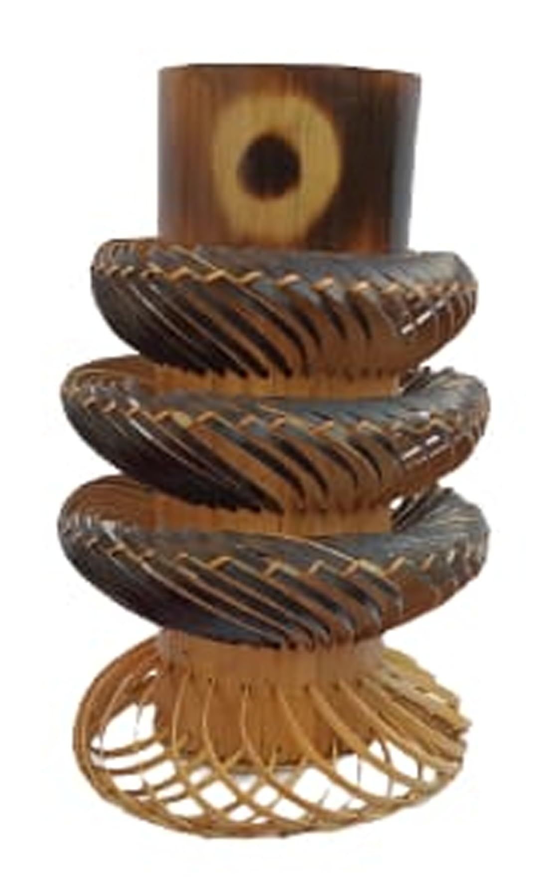 MiiArt Bamboo with Out Flower vase for Living Room Office (size-23 cm) Pack of 1 pcs. Bamboo Vase