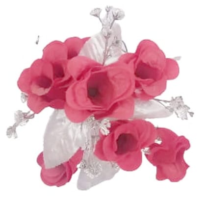 Mii Art Artificial Flower with Pot for Home Decor(Color-Silver ad red)(Material-Plastic)(size-14 inch,Large) Pack of 1 pcs