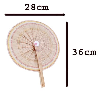 Mii Art Handmade and Foldable Fan/Pankhi for Indoor and Outdoor Travel summer(size-36 x 28 cm) pack of 2 pcs.