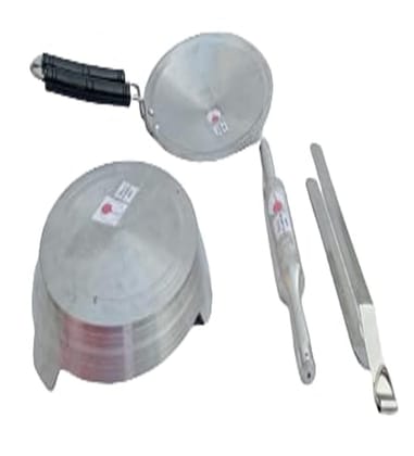 Mii Art aluminum tawa rolling pin & board and Chamita(size-tawa-46cm,rolling pin-30cm,board-25cm,tong-31cm) pack of 4 pcs.