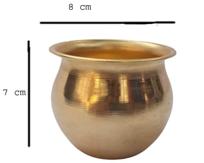 Mii Art Brass Kalash lota for Temple and Pooja Purpose, (Color-Golden)(Size-8 cm,Small) Pack of 1 pcs.