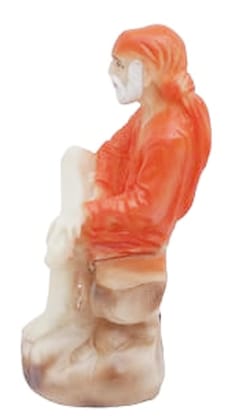 Mii Art shirdi lord saibaba statue for car dashboard and home decoration pooja Glass Item for Gift(Color-multi)(Material-Glass)(size-12x5 cm) Pack of 1 pcs.