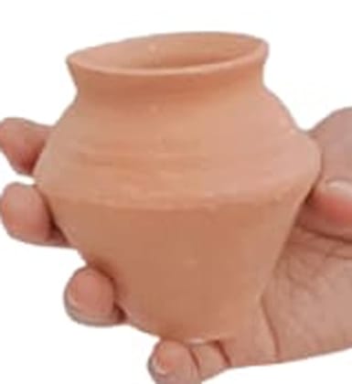 Mii Art Mitti Ke Kalash, Use in Diwali for Puja& Karvachoth Handmade Earthen Clay Terracotta Decorative Item(Color-Brown)(Material-Brass)(Size-10Cm,Medium) Pack of 1 pcs