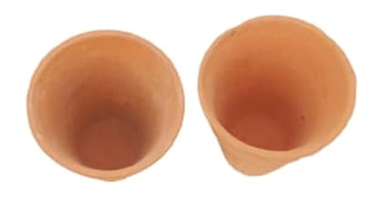 Mii Art Clay Kullad | Tea Glass /glass for lassi| Handmad mitti kulhad(Brown)|Tea Kullad size-12cm (Pack of 2 pcs) Reusable wash & use.